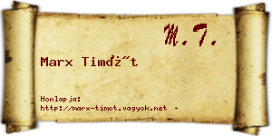 Marx Timót névjegykártya